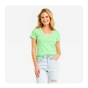 NEW Universal thread lime green v neck t shirt target large
